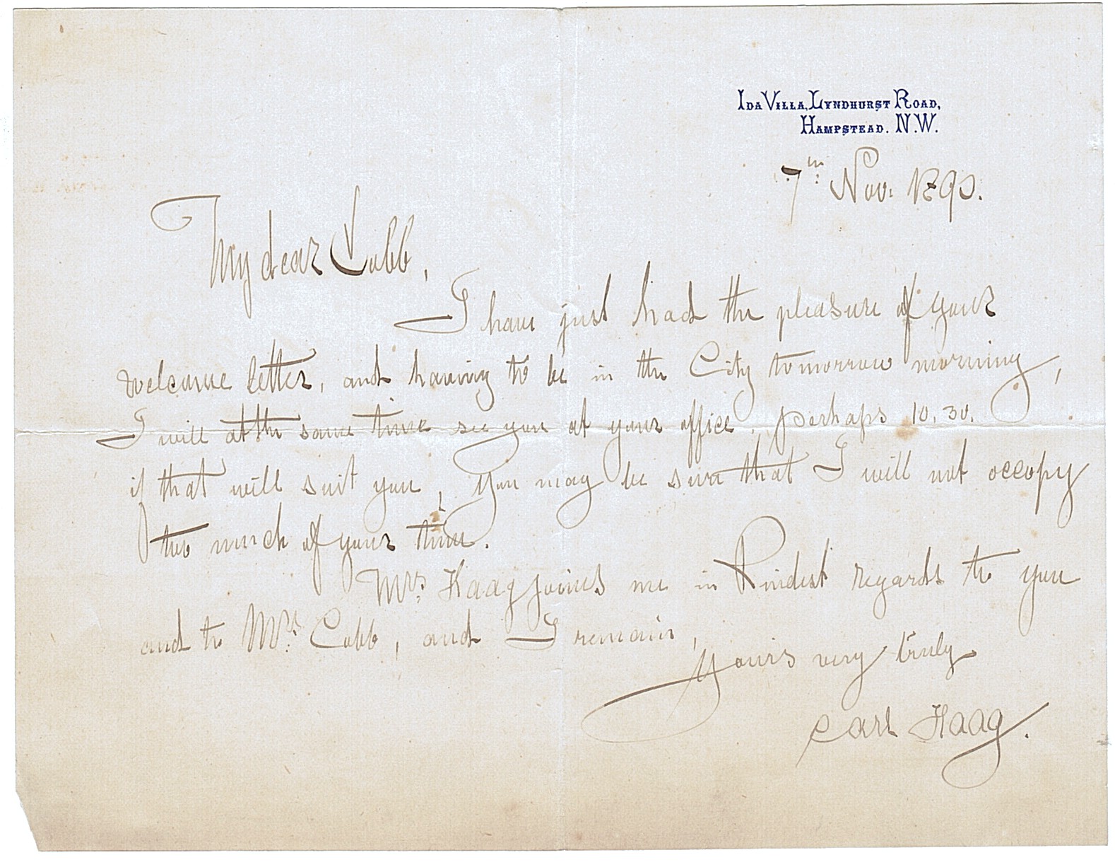 (Carl, 1820-1905, R.W.S., Court Painter to the Duke of Saxe-Coburg Gotha) — Sophie Dupré Autographs