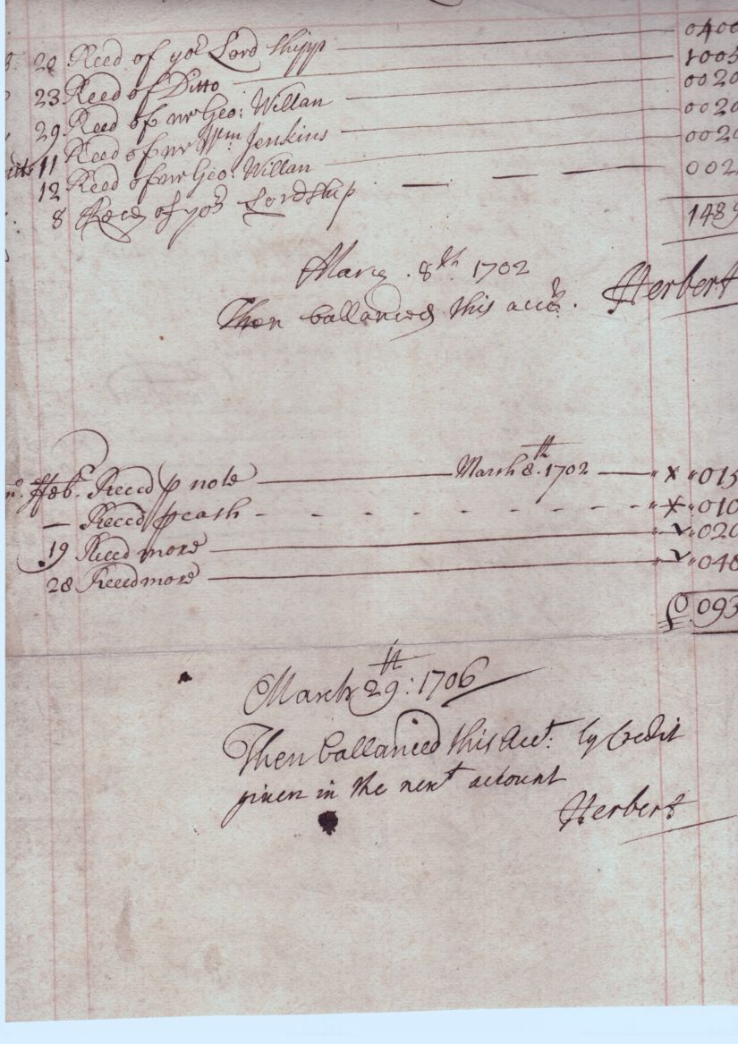 (Charles, 2nd Viscount, 1674-1738, Statesman, Agriculturist and Lord President of the Council) & Henry HERBERT (Baron, 1654-1709, Commissioner of Trade) — Sophie Dupré Autographs