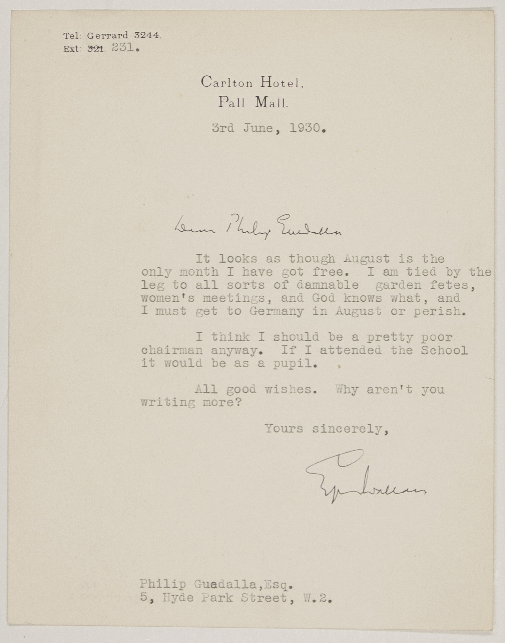 (Edgar, 1875-1932, Thriller Writer) — Sophie Dupré Autographs