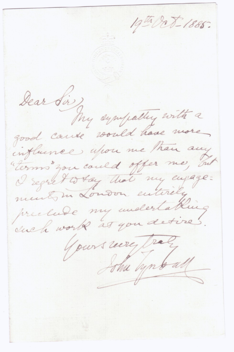 (John, 1820-1893, Scientist) — Sophie Dupré Autographs