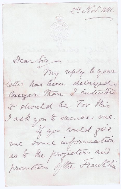 (John, 1820-1893, Scientist) — Sophie Dupré Autographs