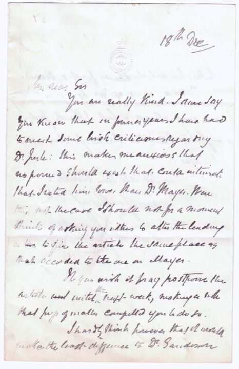 (John, 1820-1893, Scientist) — Sophie Dupré Autographs