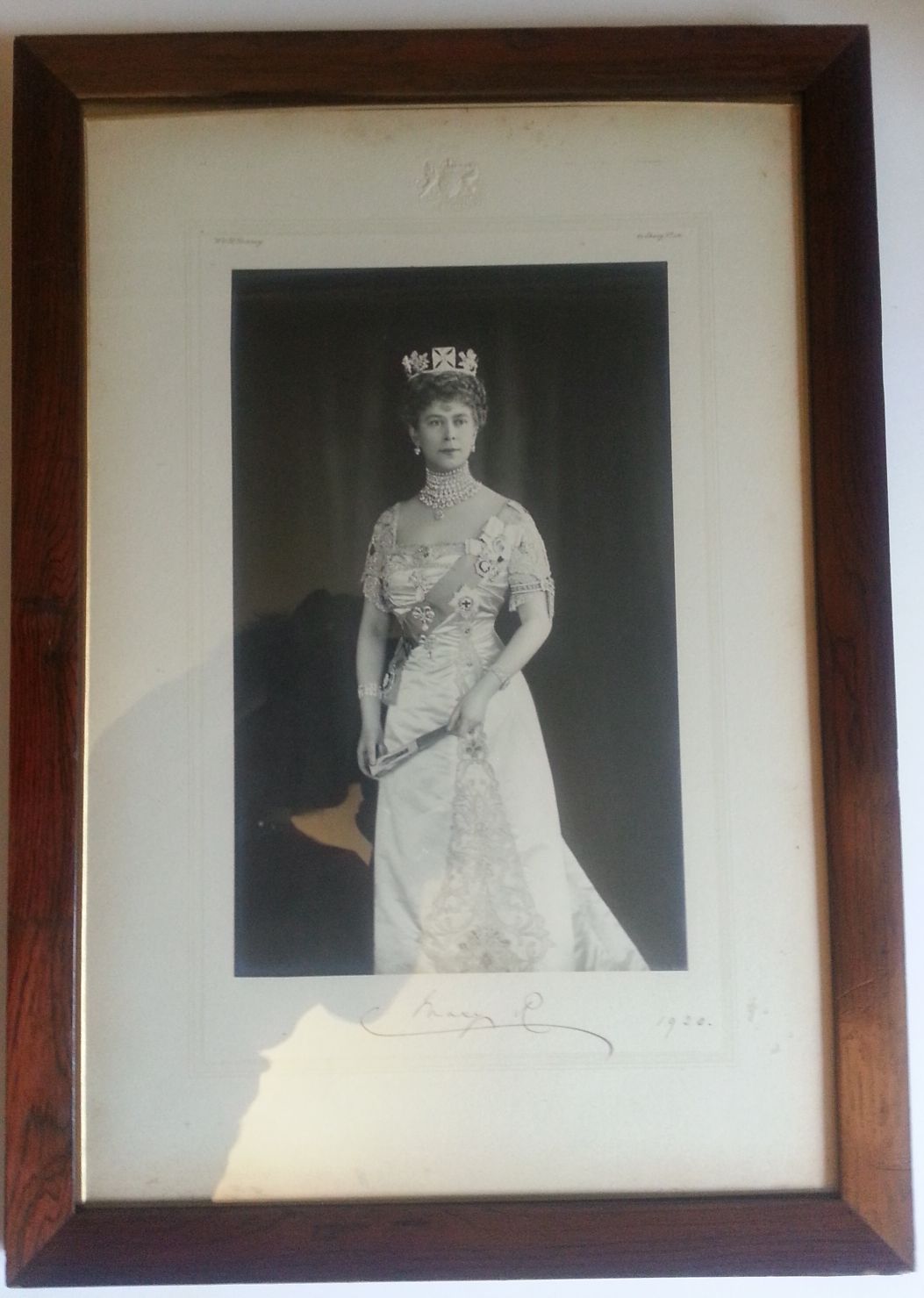 GEORGE V — Fine pair of presentation portrait photos by Downey, signed George R.I. and Mary R and dated, | Sophie Dupré Autographs