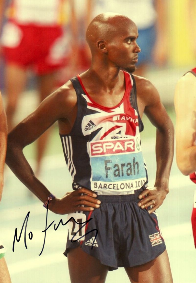 (Mo, born 1983, Somali born British International Track and Field Athlete, Olympic World Champion) — Sophie Dupré Autographs