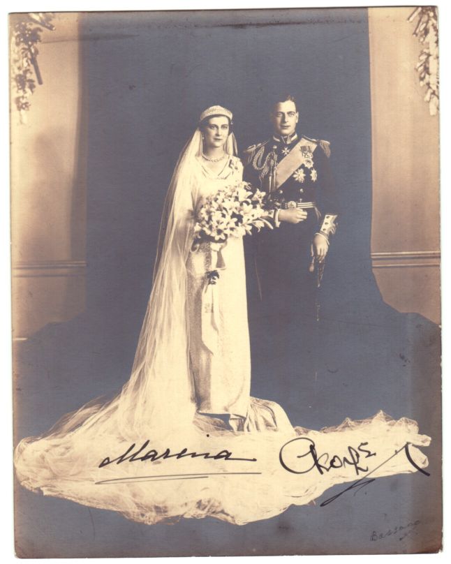 (Duke of Kent, 1902-1942, Son of George V, Uncle of Elizabeth II) & his wife MARINA (Duchess of Kent, 1906-1969, Princess of Greece) — Sophie Dupré Autographs