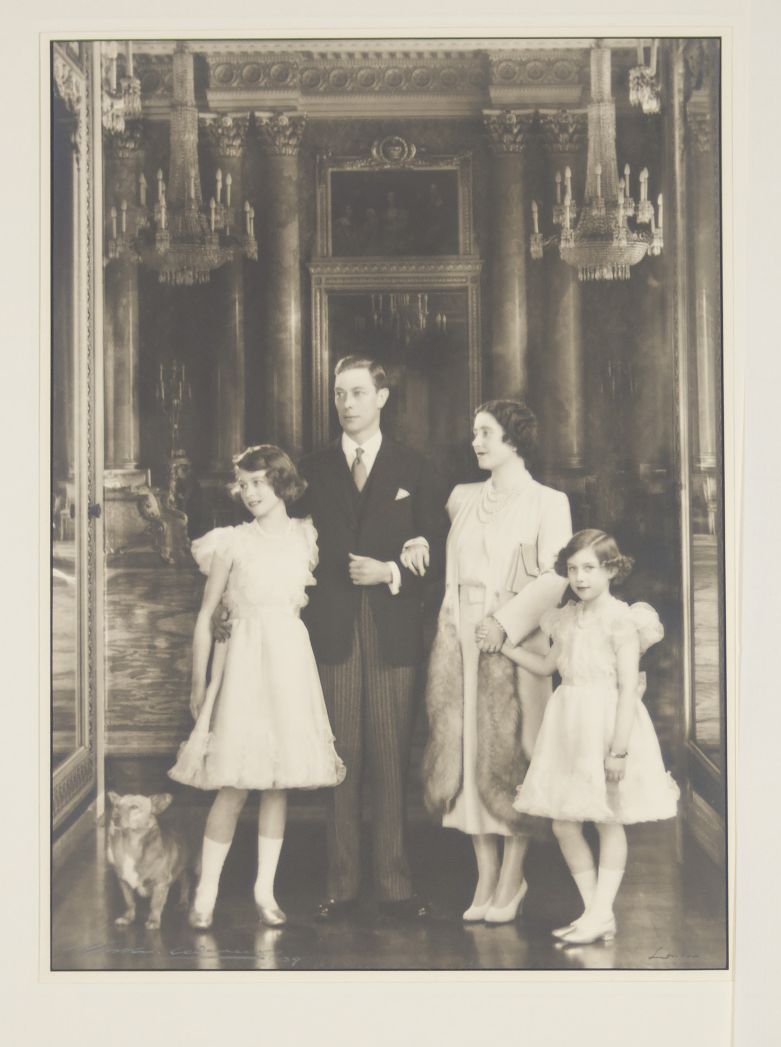 (1895-1952, King of Great Britain), ELIZABETH (1900-2002, his Queen), their daughters ELIZABETH II (b. 1926, Queen) & MARGARET (Rose, 1930-2002, Princess, Countess of Snowdon)] — Sophie Dupré Autographs