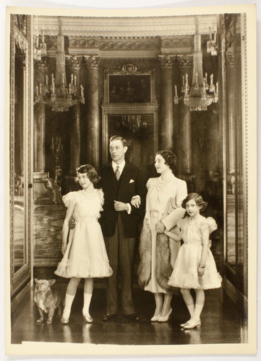 (1895-1952, King of Great Britain), ELIZABETH (1900-2002, his Queen) and their daughters ELIZABETH II (b. 1926, Queen) & MARGARET (Rose, 1930-2002, Princess, Countess of Snowdon)] — Sophie Dupré Autographs