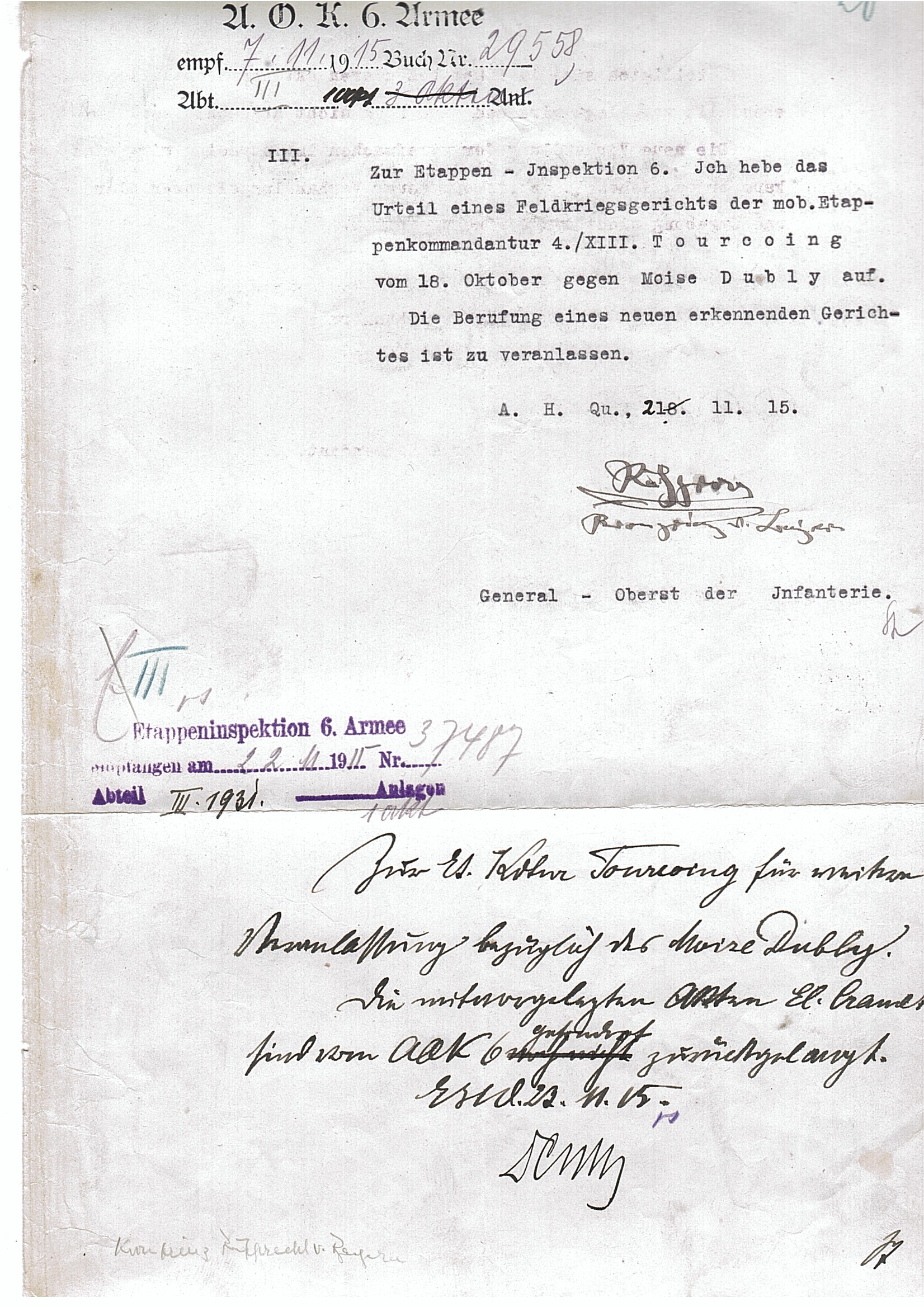 (1869-1965, from 1913 Crown Prince of Bavaria, German Field Marshal, 1916) — Sophie Dupré Autographs