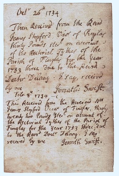 (Jonathan, 1667-1745, Dean of St Patrick's Cathedral, Dublin, Author of Gulliver's Travels) — Sophie Dupré Autographs