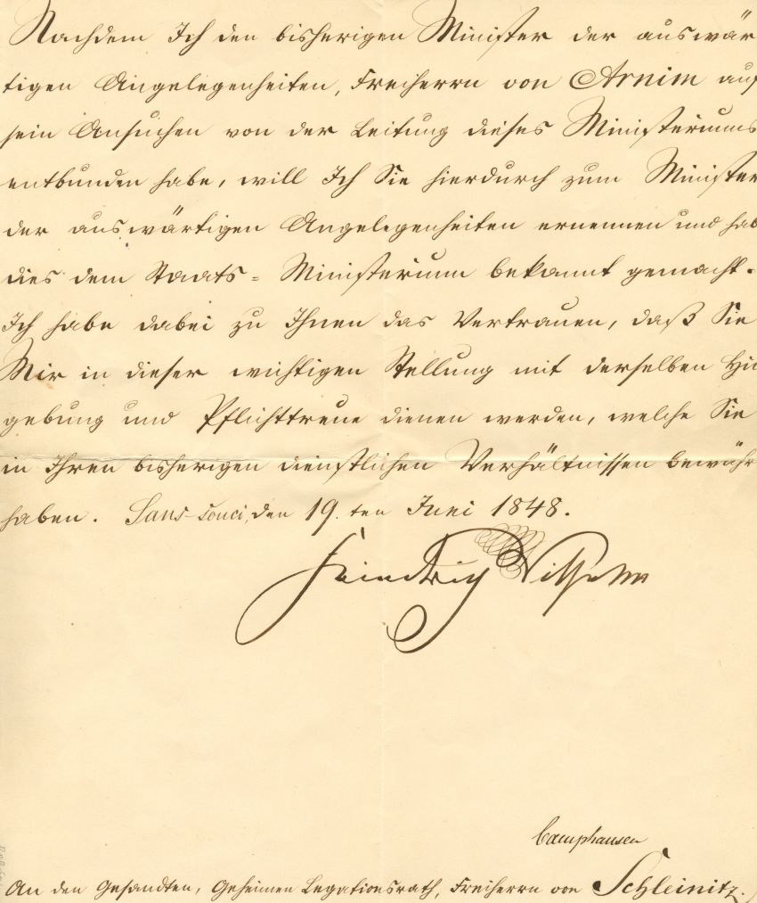 (1795-1861, King of Prussia from 1840) — Sophie Dupré Autographs