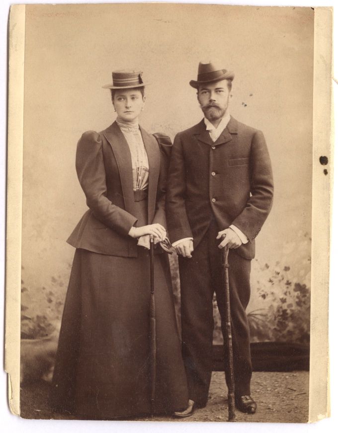 (1868-1918, Tsar of Russia from 1894, Assassinated after the Revolution) with his future wife ALEXANDRA FEODOROVNA (1872-1918, the Tsarina of Nicholas II of Russia) — Sophie Dupré Autographs