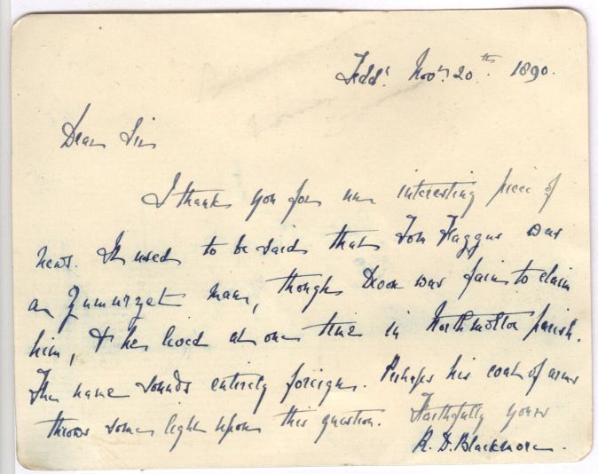 (Richard Doddridge, 1825-1900, Novelist, author of 'Lorna Doone') — Sophie Dupré Autographs