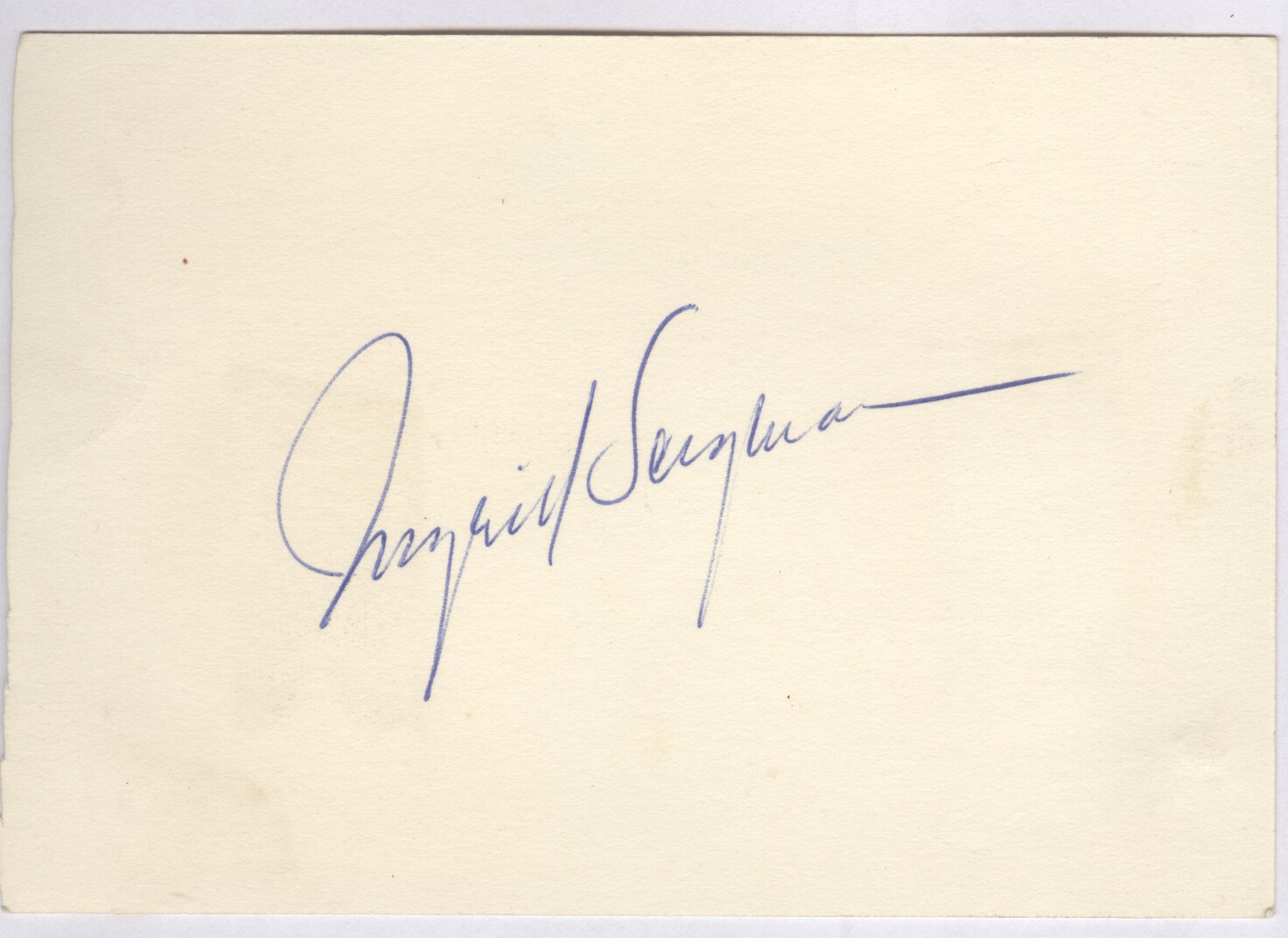 (Ingrid, 1915-1982, Swedish Actress) — Sophie Dupré Autographs