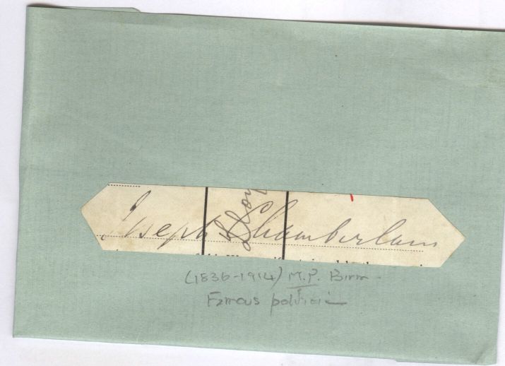 (Joseph, 1836-1914, M.P. for Birmingham, from 1891 Leader of the Liberal Unionists, Secretary for the Colonies 1895-1903) — Sophie Dupré Autographs