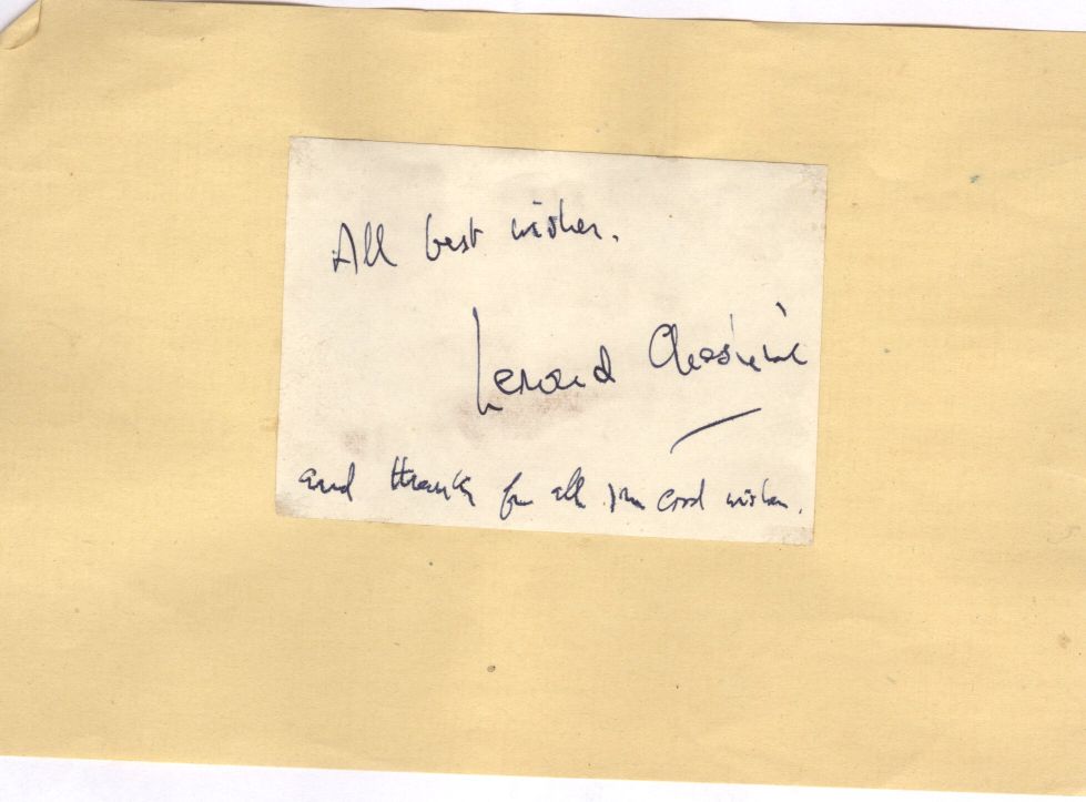 (Group Captain Leonard, 1917-1992, Bomber Pilot, V.C., Founder of the Cheshire Homes) — Sophie Dupré Autographs