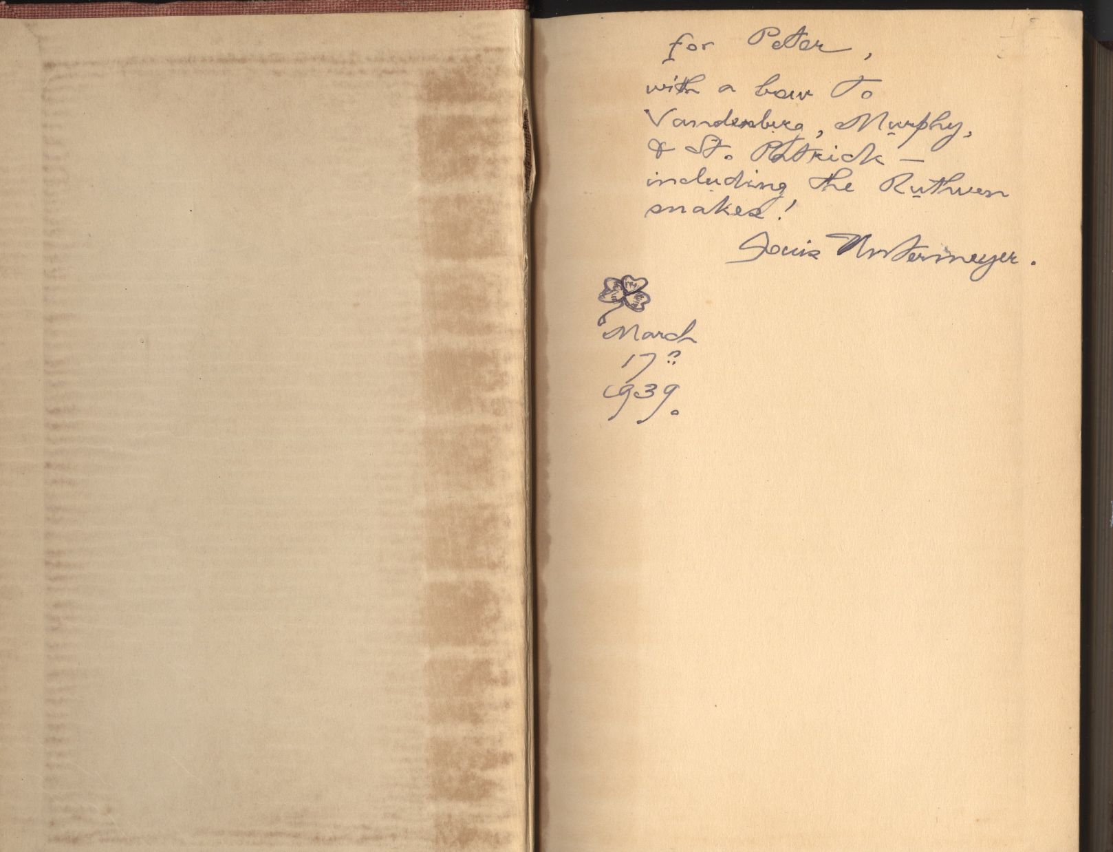 (Louis, 1885-1977, American poet, Anthologist, Critic and Editor) — Sophie Dupré Autographs