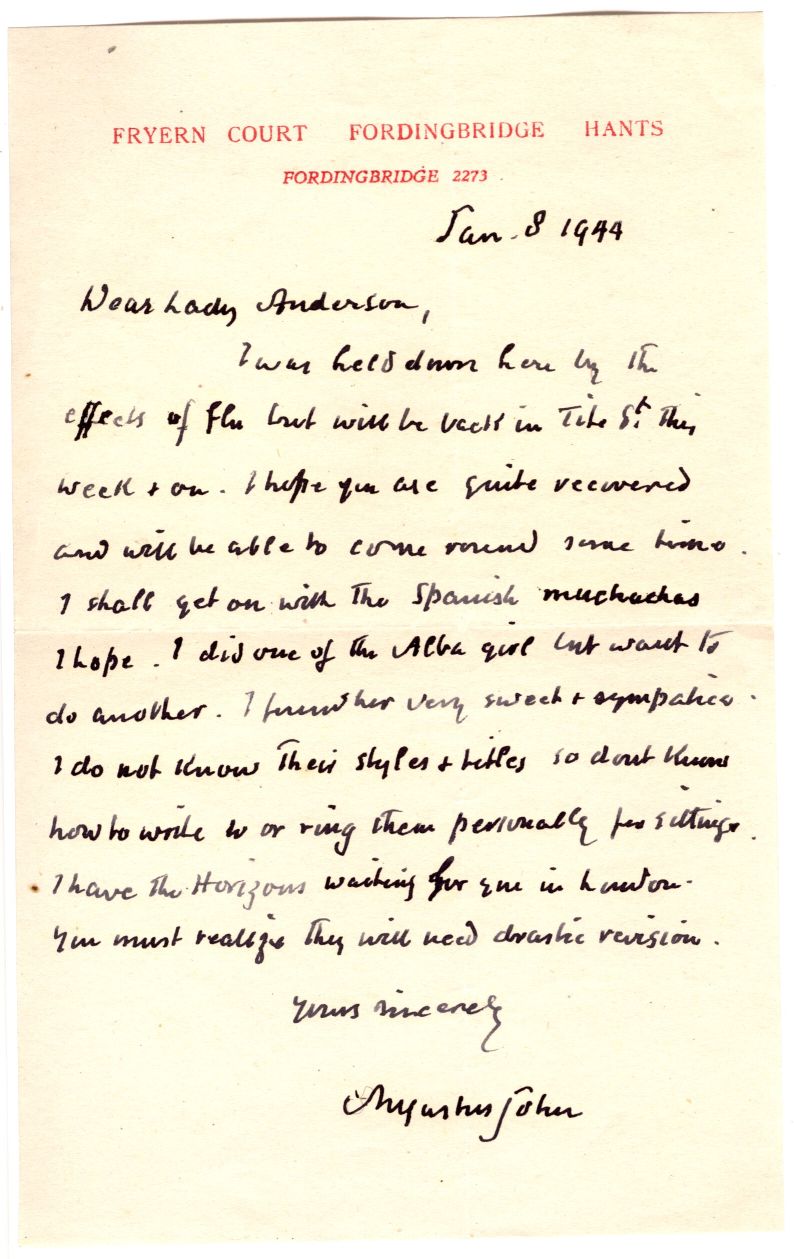 (Augustus, 1878-1961, Painter) — Sophie Dupré Autographs