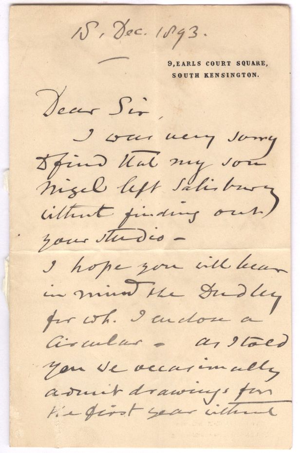 (Walter, 1830-1904, Water-colour artist, eldest son of the painter Joseph Severn) — Sophie Dupré Autographs