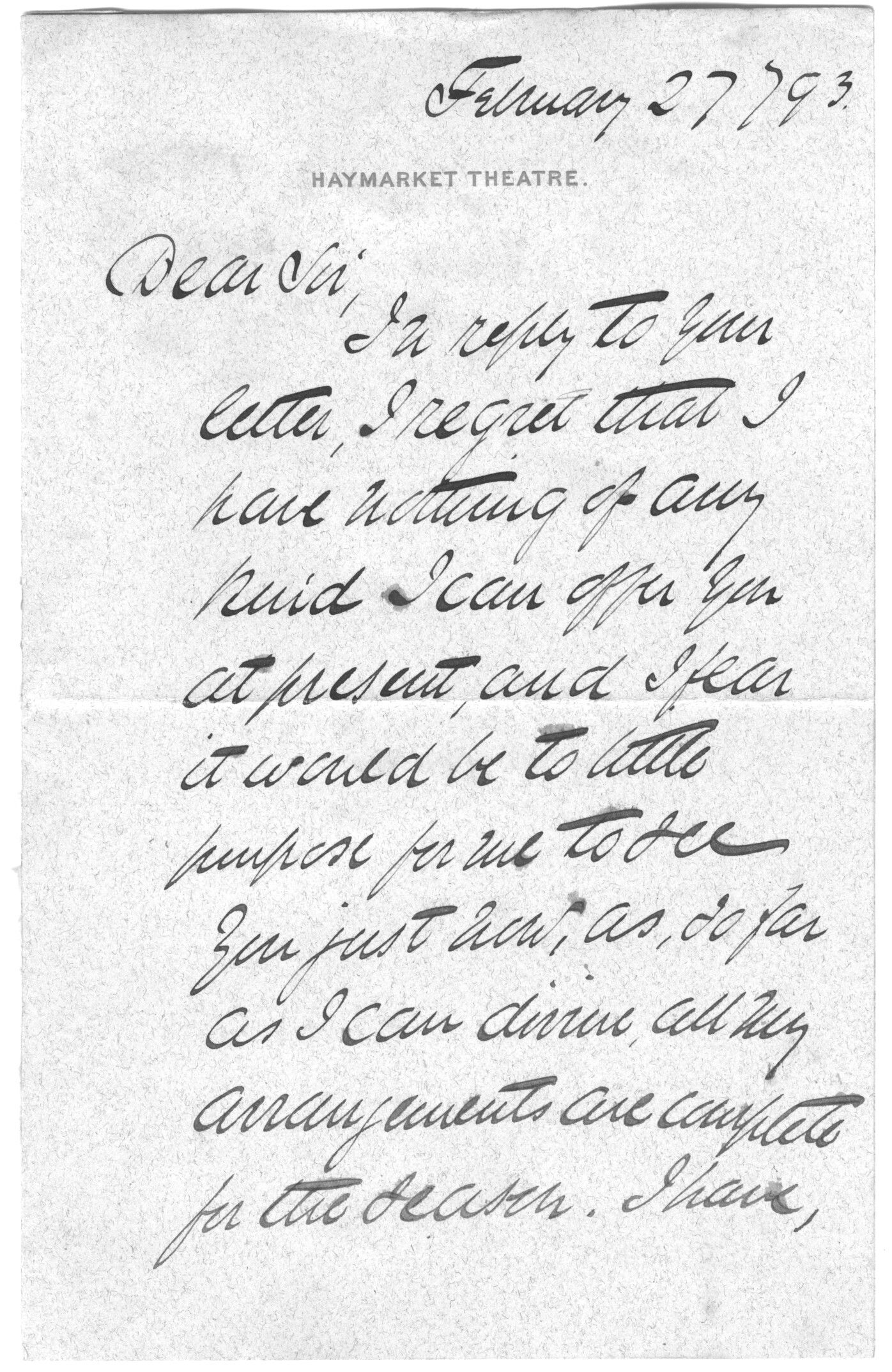 (Sir Herbert Beerbohm, 1852-1917, Actor-Manager) — Sophie Dupré Autographs