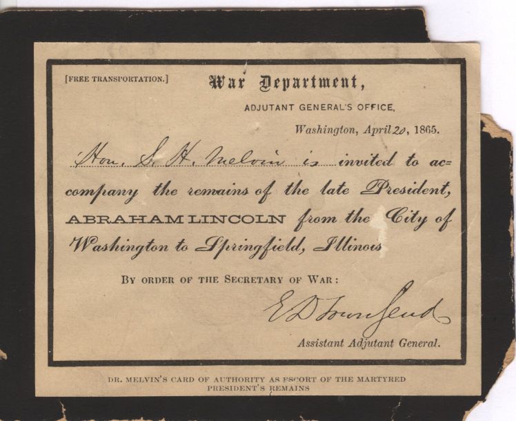 (Abraham, 1809-1865, 16th President of the U.S.A., Assassinated by John Wilkes Booth)] — Sophie Dupré Autographs