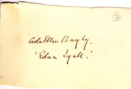 (Ada Ellen, 1857-1903, Novelist under the pseudonym 'Edna Lyall') — Sophie Dupré Autographs