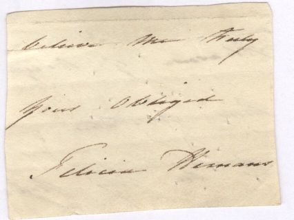 (Felicia Dorothea, 1793-1835, Poet, acquaintance of Scott & Wordsworth, Author of 'Lays of Many Lands', 'The Forest Sanctuary', etc.) — Sophie Dupré Autographs