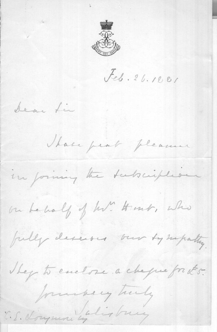 (Robert Arthur Talbot Gascoyne Cecil, 1830-1903, 3rd Marquess, Prime Minister & Foreign Secretary) — Sophie Dupré Autographs