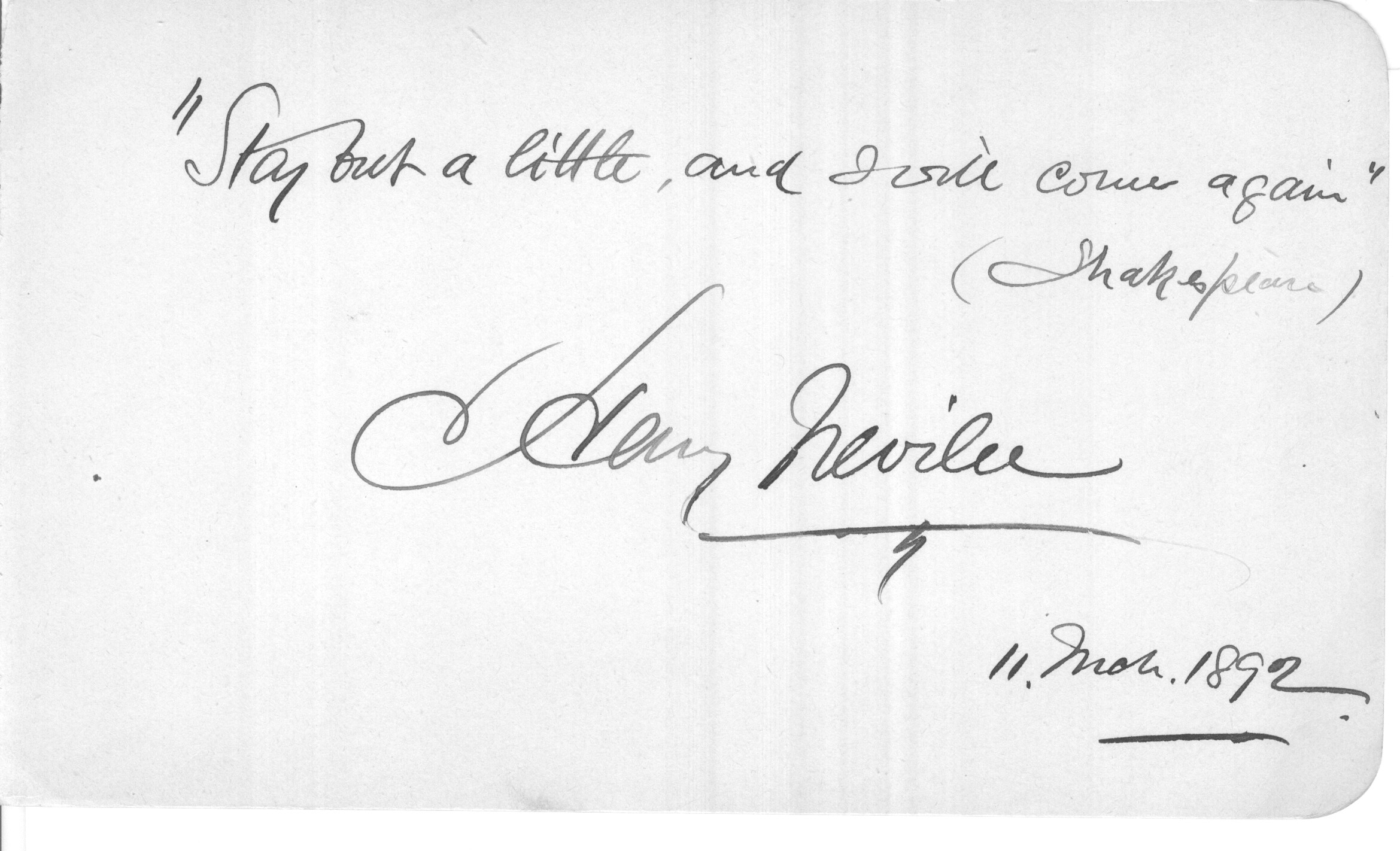 (Thomas Henry Gartside, 1837-1910, Actor, Dramatist, Teacher and Theatre Manager) — Sophie Dupré Autographs