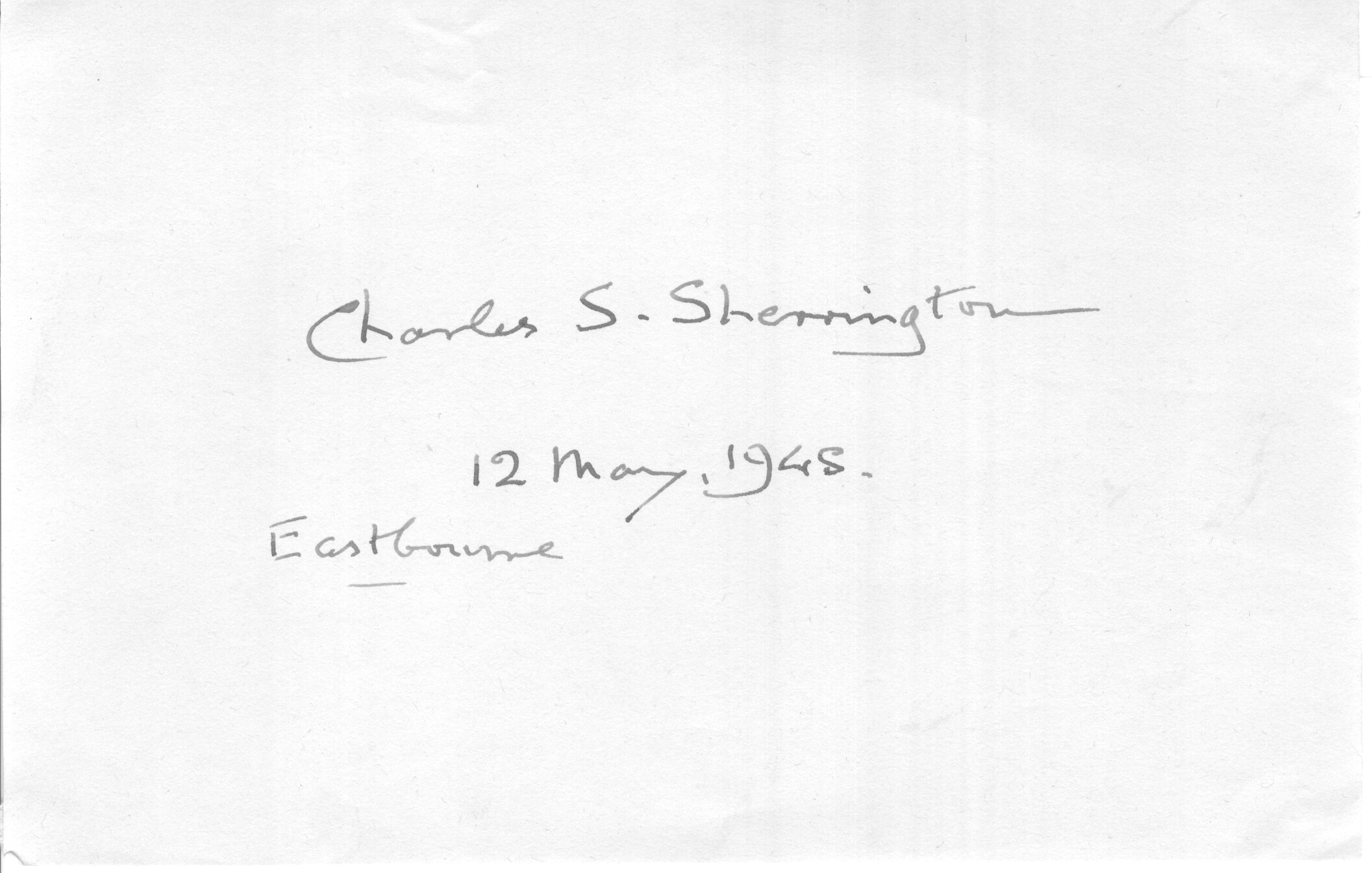 (Charles Scott, 1857-1952, Neurophysiologist, Histologist, Bacteriologist, and Pathologist, Nobel laureate and president of the Royal Society) — Sophie Dupré Autographs