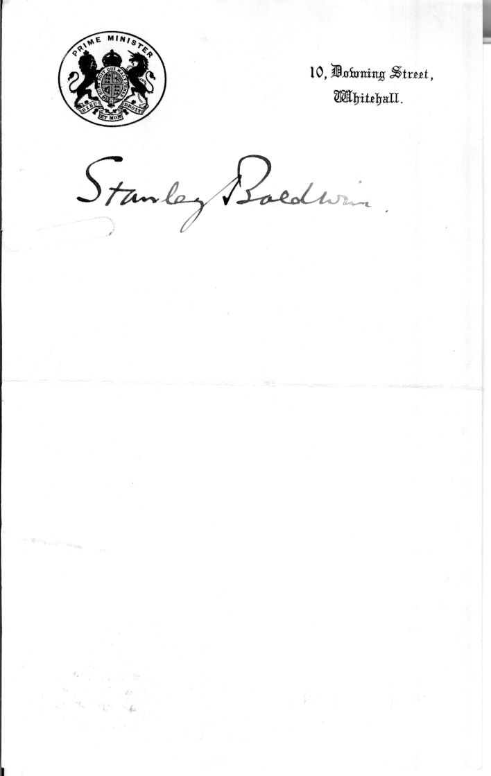 (Stanley, 1867-1947, Prime Minister) — Sophie Dupré Autographs