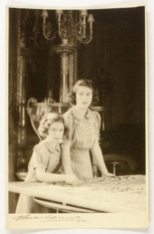 (1926-2022, Longest Serving Monarch of Great Britain) & her sister Princess MARGARET (Rose, 1930-2002, Countess of Snowdon) — Sophie Dupré Autographs
