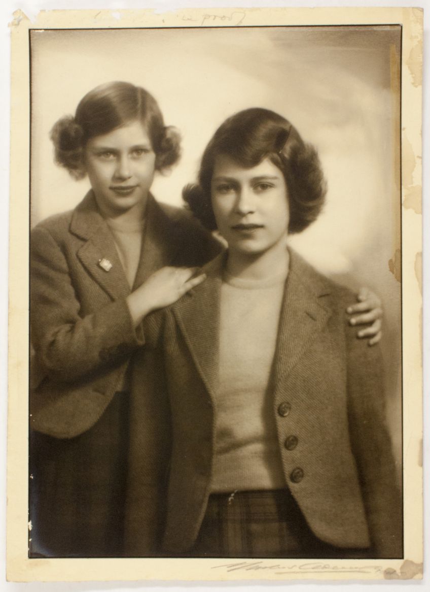 (1926-2022, Longest Serving Monarch of Great Britain) & her sister Princess MARGARET (Rose, 1930-2002, Countess of Snowdon) — Sophie Dupré Autographs
