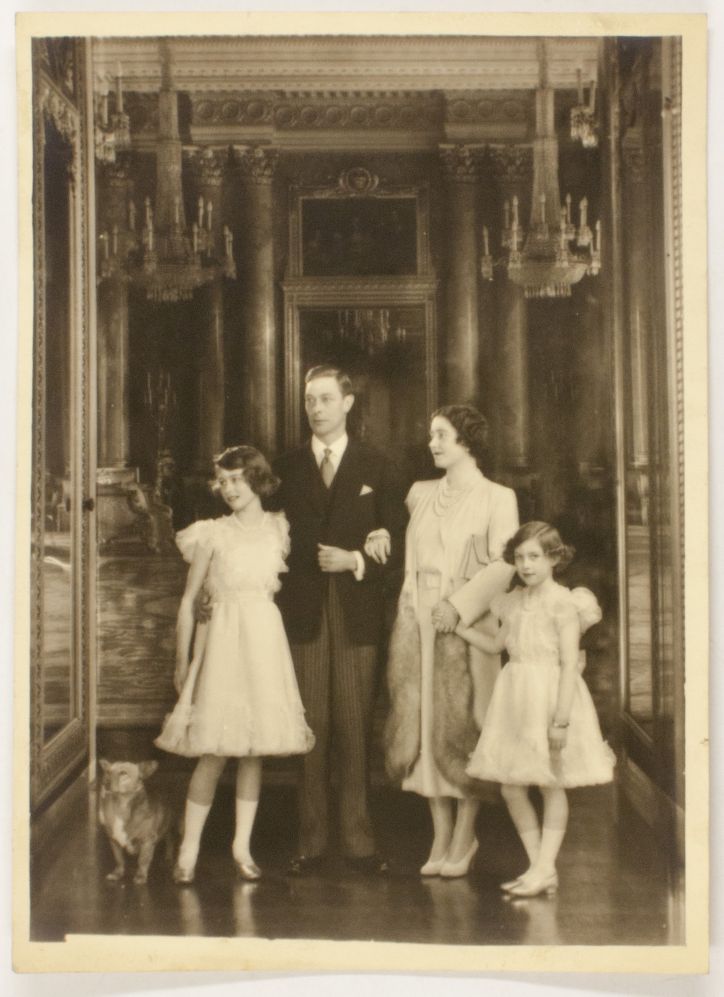 (1895-1952, King of Great Britain), ELIZABETH (1900-2002, his Queen) and their daughters ELIZABETH II (b. 1926, Queen) & MARGARET (Rose, 1930-2002, Princess, Countess of Snowdon)] — Sophie Dupré Autographs