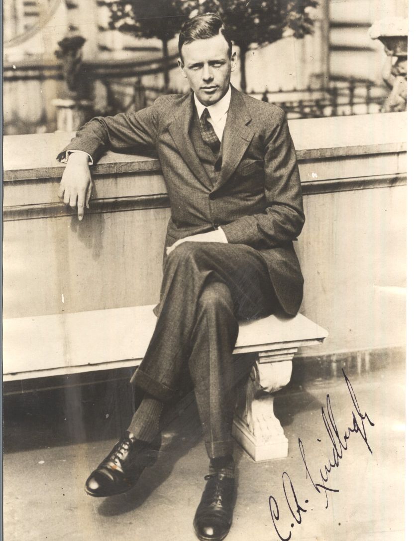 (Charles Augustus, 1902-1974, American Aviator, First to fly solo non-stop across the Atlantic in 1927) — Sophie Dupré Autographs