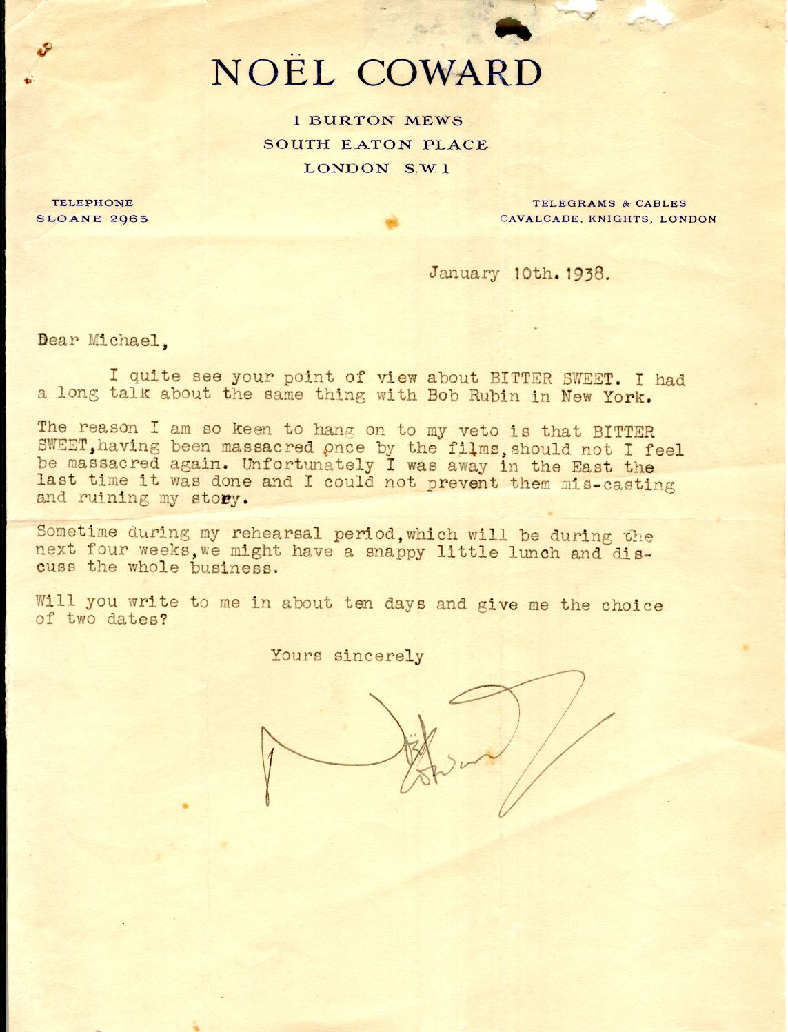 (Sir  Noël, 1899-1973, Actor, Composer & Dramatist) — Sophie Dupré Autographs