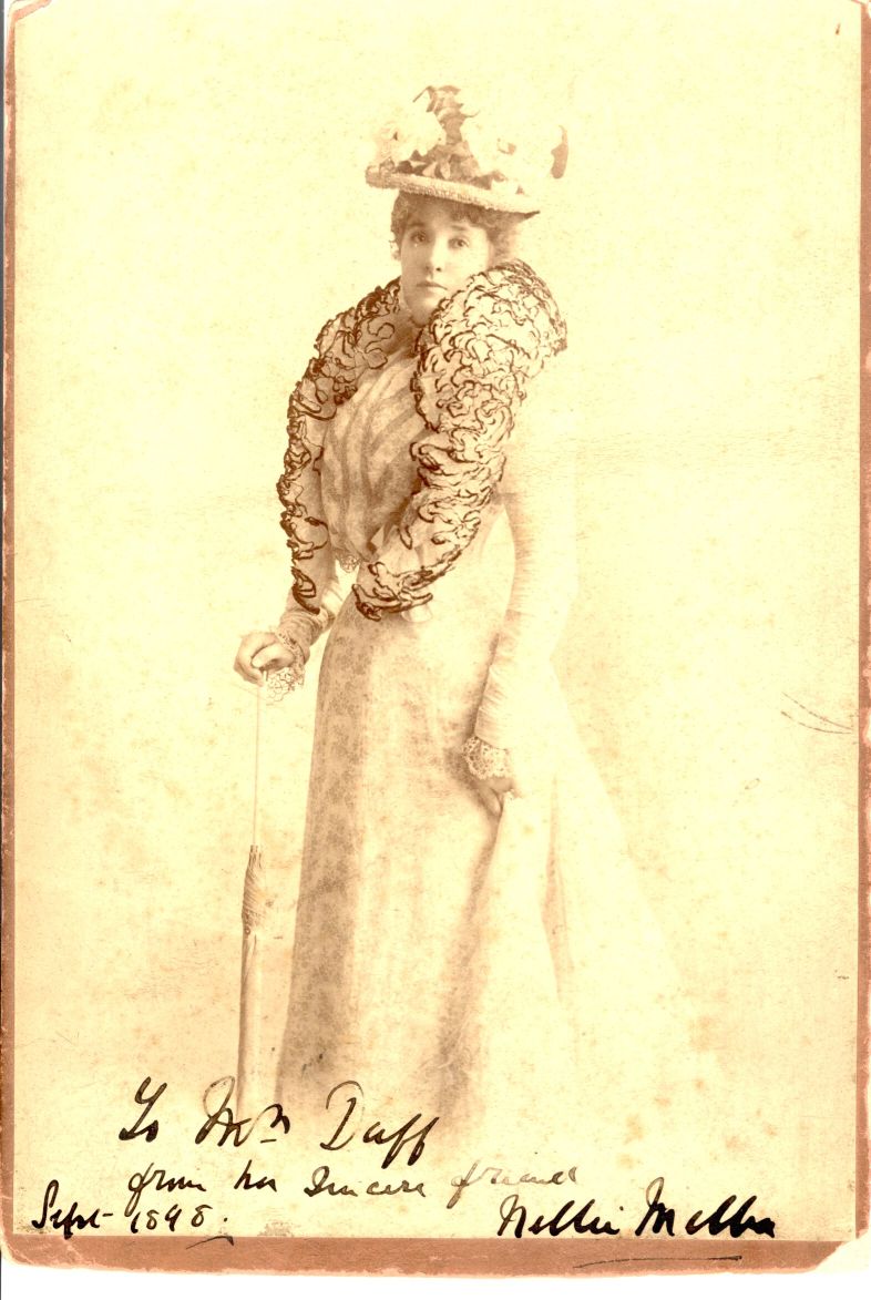 (Dame Nellie, 1861-1931, Australian Soprano) — Sophie Dupré Autographs