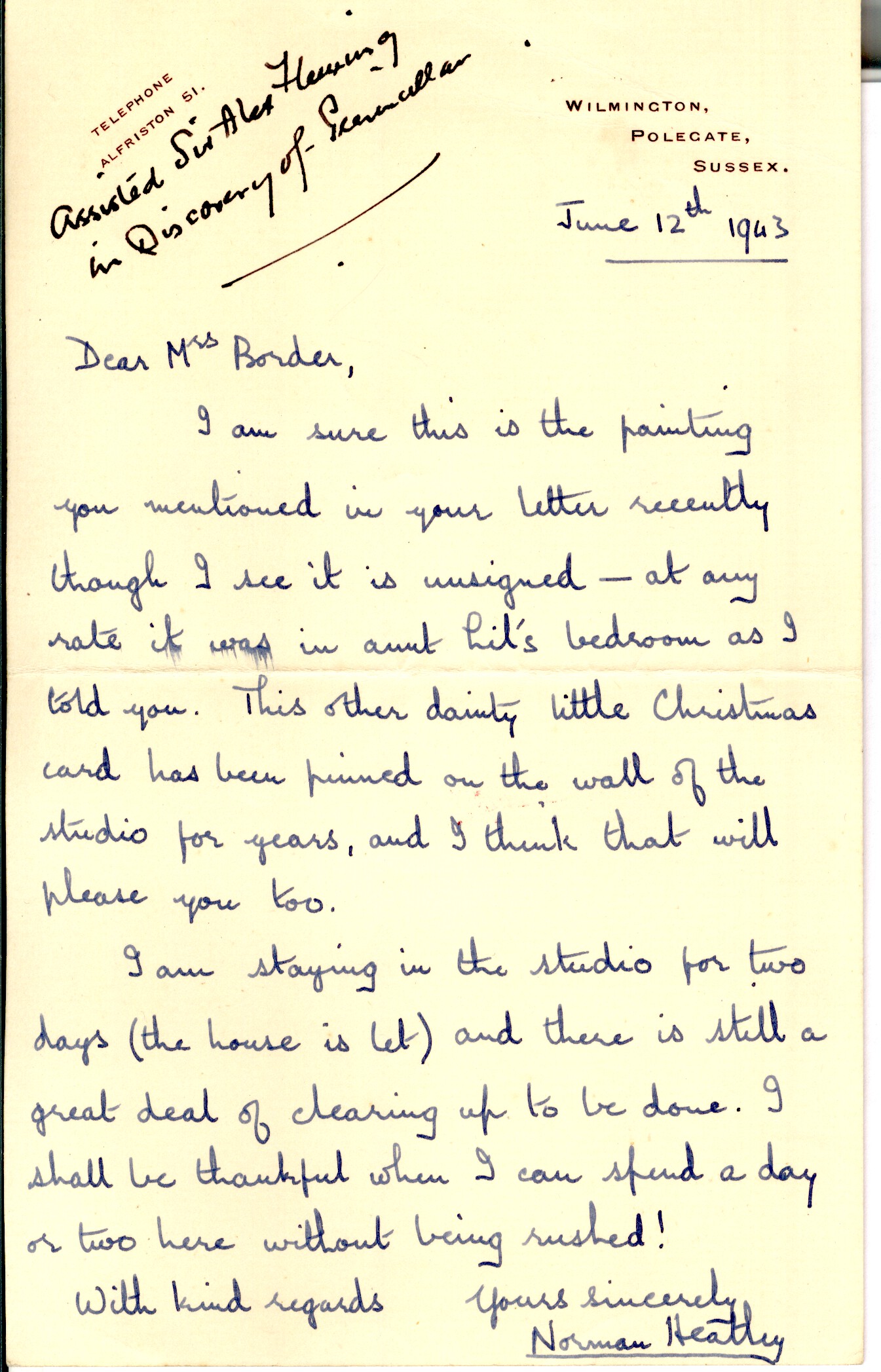 (Norman George, 1911-2004, Member of the Oxford University team who developed Penicillin with Sir Alexander Fleming) — Sophie Dupré Autographs