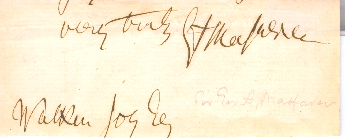 (Sir George Alexander, 1813-1887, Composer of 'The Devil's Opera', 1837, and Professor at the RAM) — Sophie Dupré Autographs