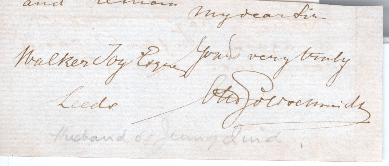 (Otto, 1829-1907, German Pianist and Composer, husband of Jenny Lind) — Sophie Dupré Autographs