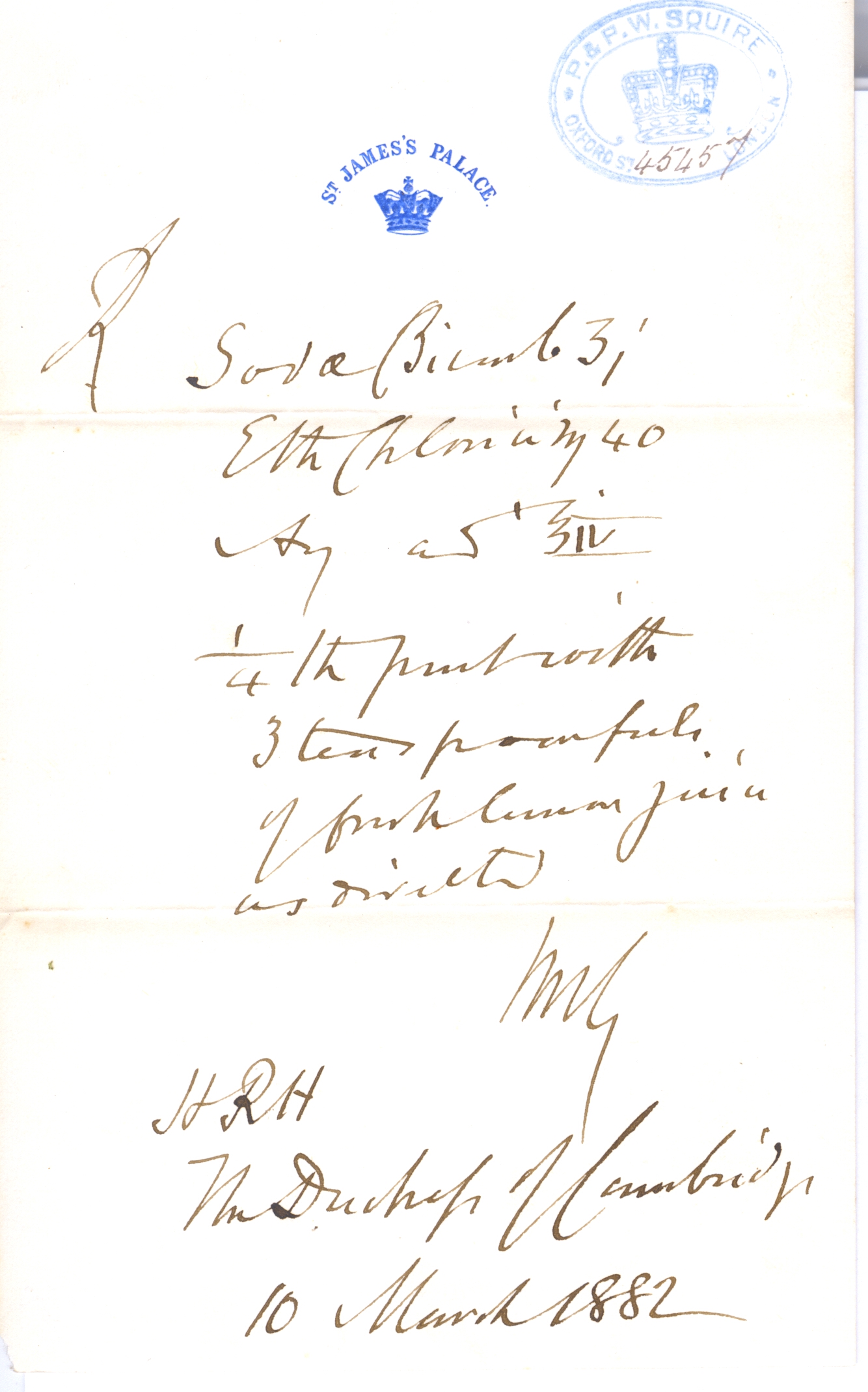 (Sir William Withey, 1816-1890, Physician to Queen Victoria, suspected to be 'Jack the Ripper') — Sophie Dupré Autographs