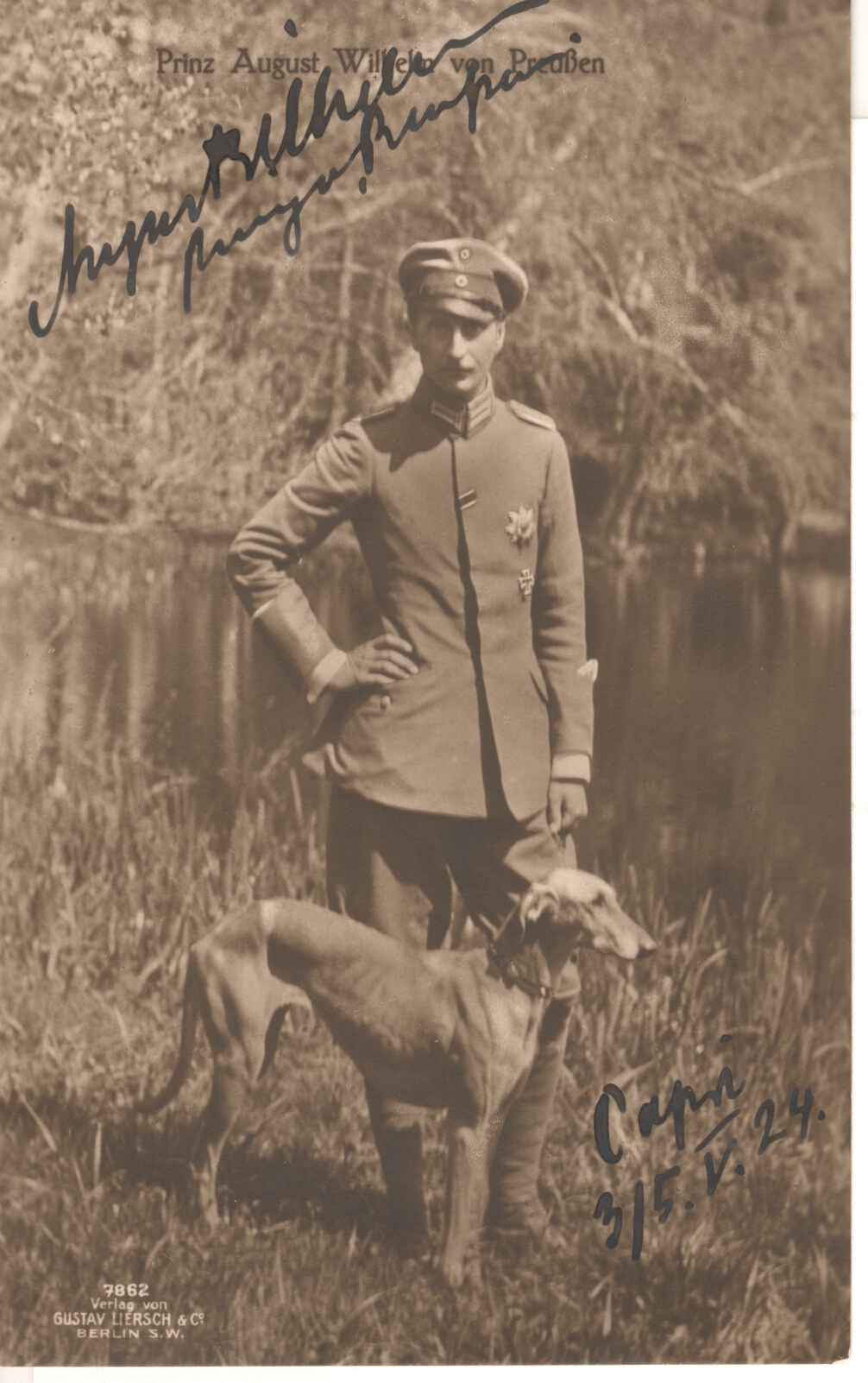 (Prince, 1887-1949, 4th son of Kaiser Wilhelm II, married his cousin Princess Alexandra Victoria of Schleswig-Holstein) — Sophie Dupré Autographs