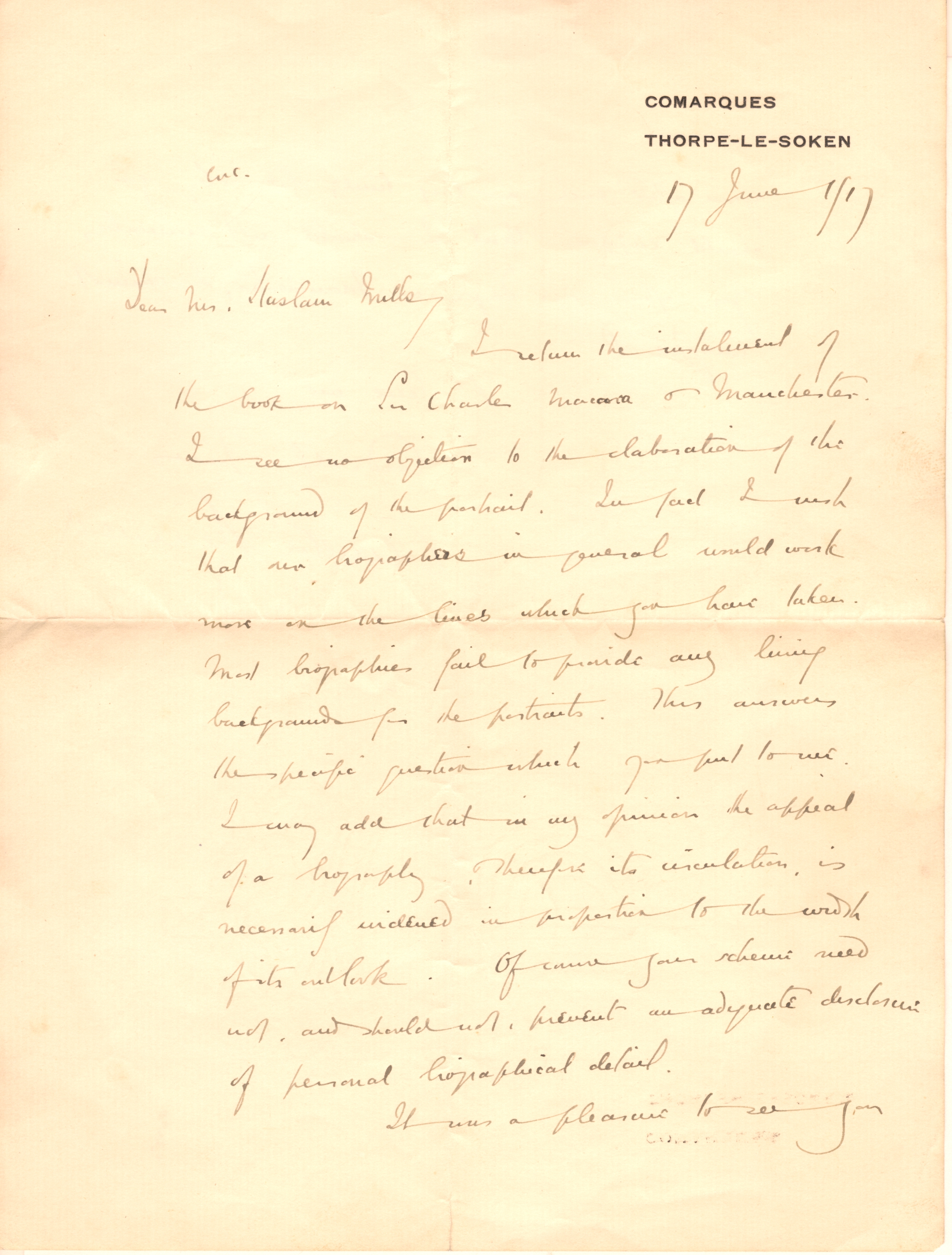 (Arnold, 1867-1931, Poet and Novelist) — Sophie Dupré Autographs