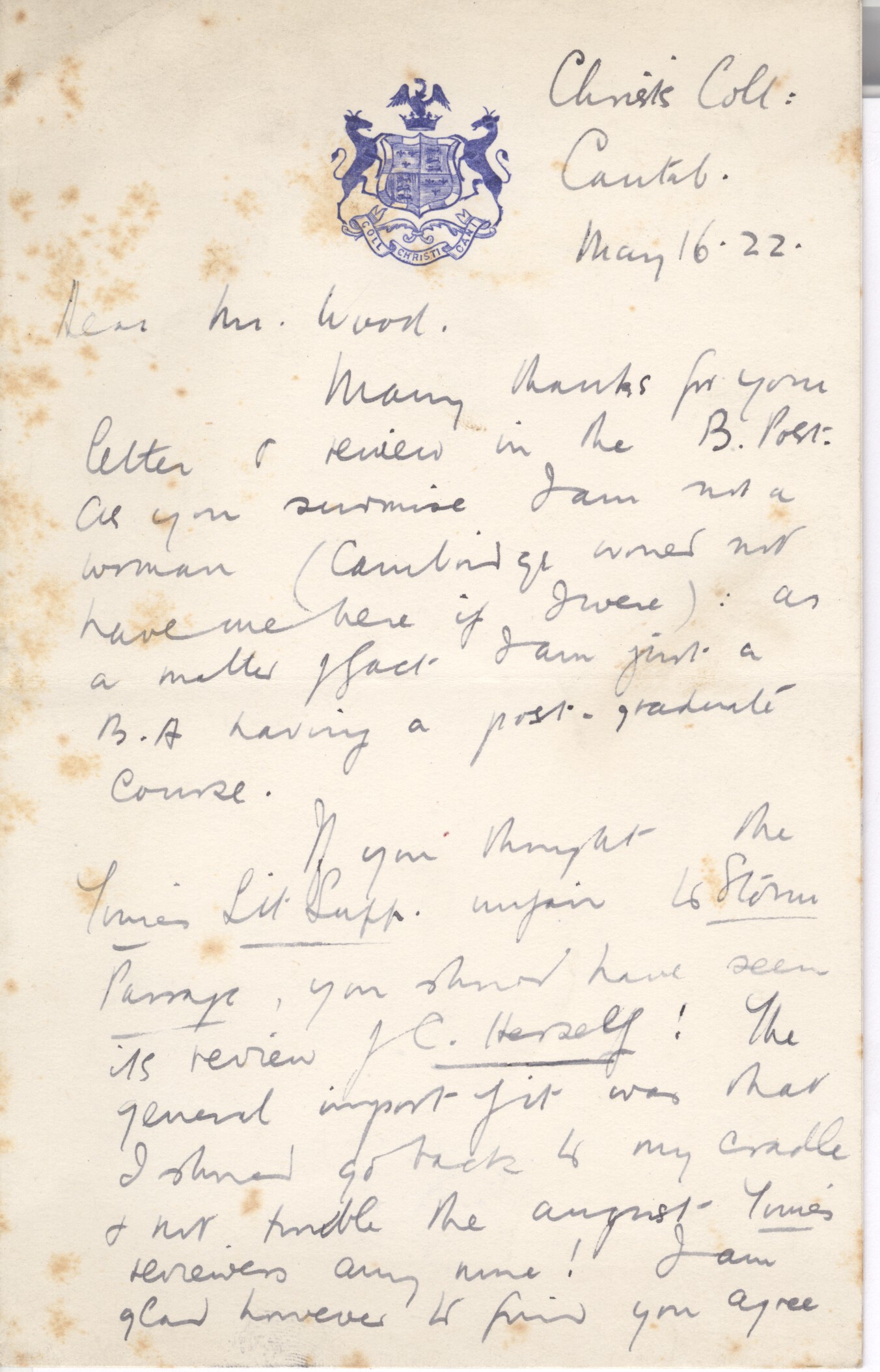 (James, 1900-1954, Author of 'Lost Horizons' & 'Goodbye Mr Chips') — Sophie Dupré Autographs