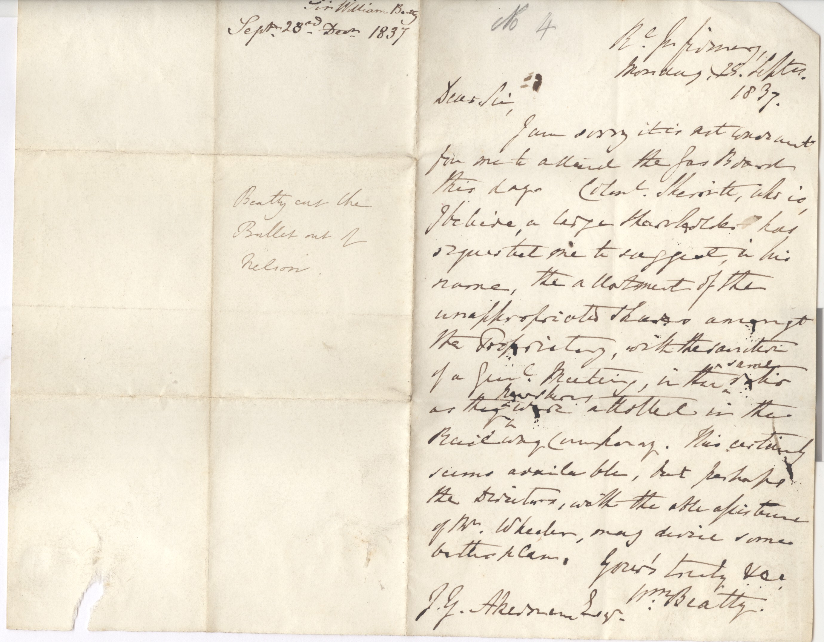 (Sir William, 1773-1843, Irish Surgeon in the Royal Navy) — Sophie Dupré Autographs