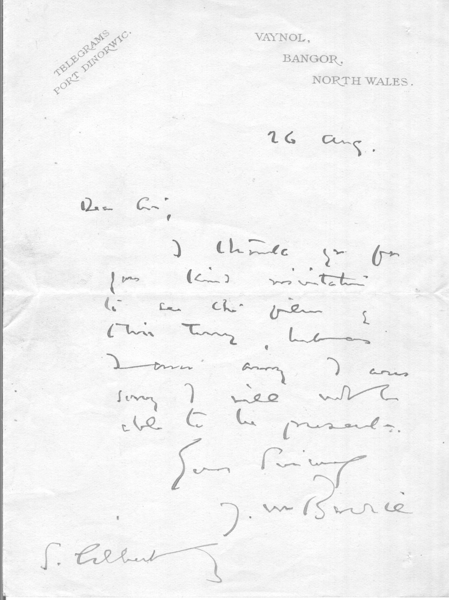 (Sir James M., 1860-1937, Novelist & Dramatist, Writer of 'Peter Pan') — Sophie Dupré Autographs