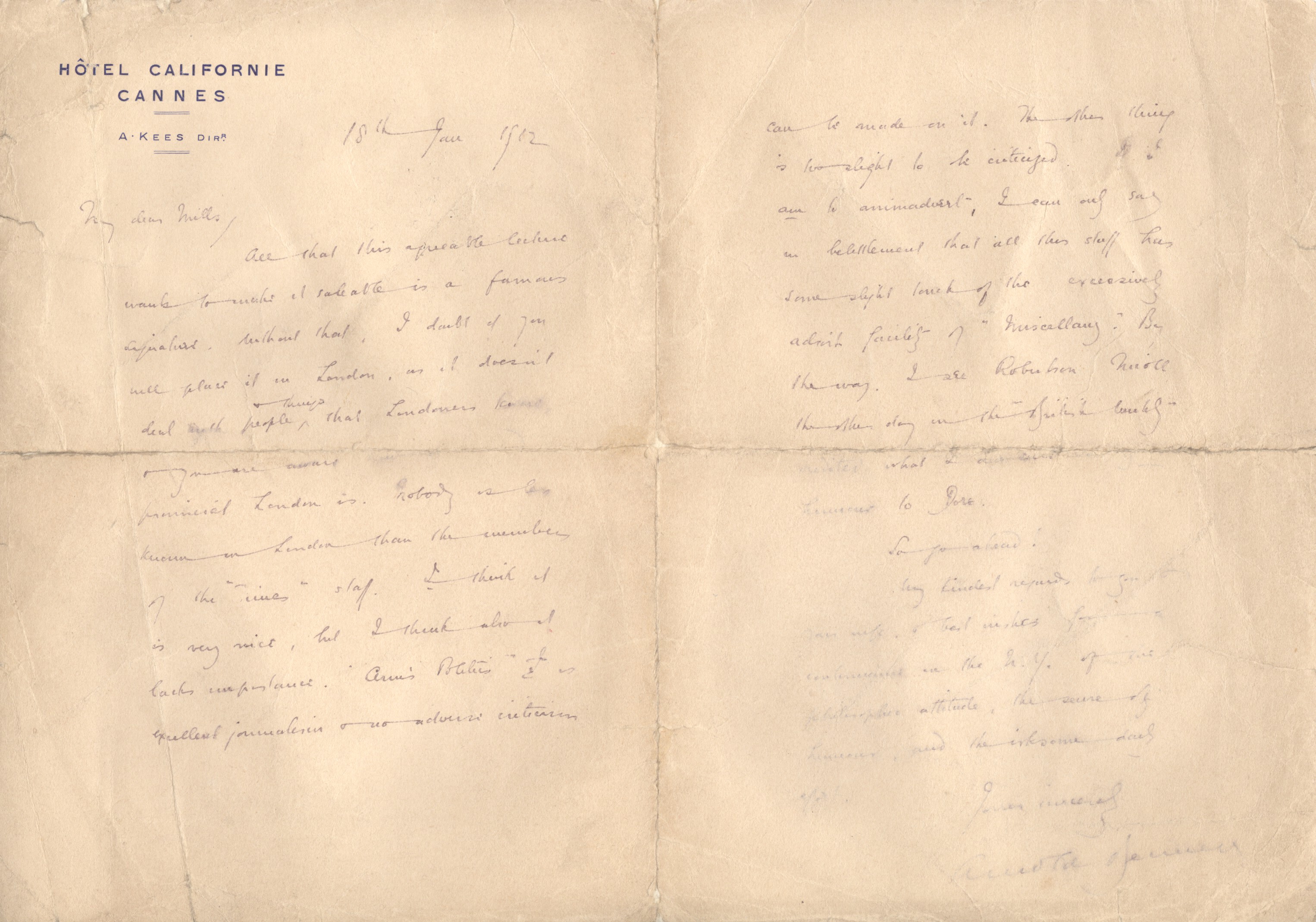 (Arnold, 1867-1931, Poet and Novelist) — Sophie Dupré Autographs