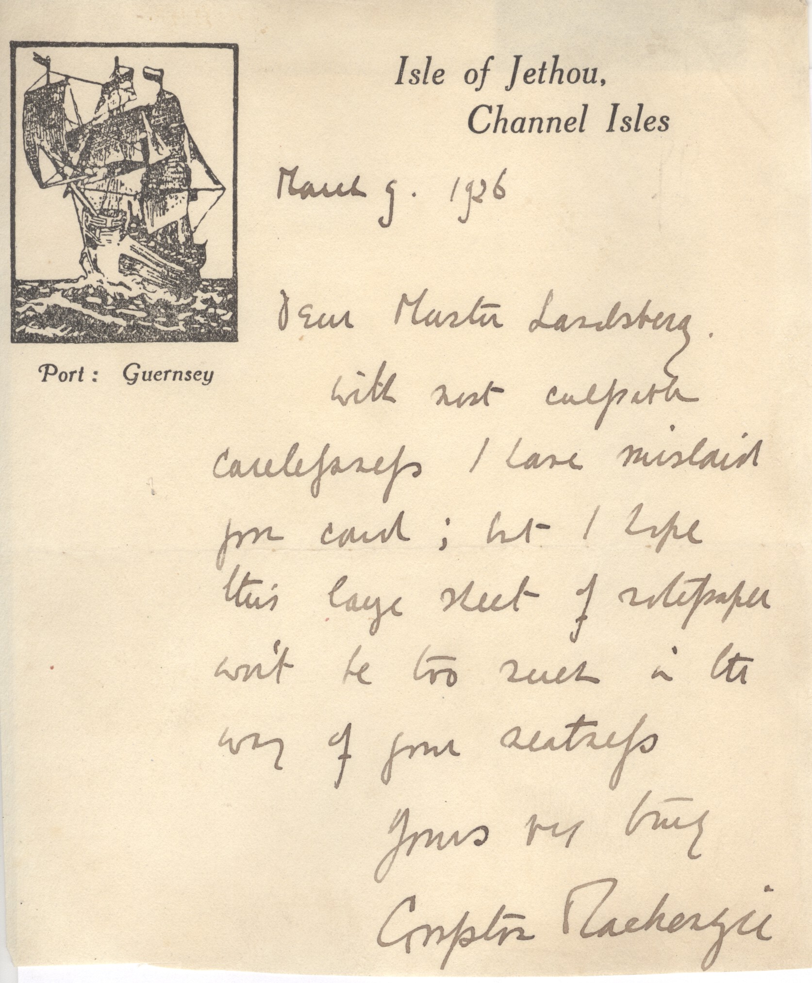 (Sir Compton, 1883-1972, Writer) — Sophie Dupré Autographs
