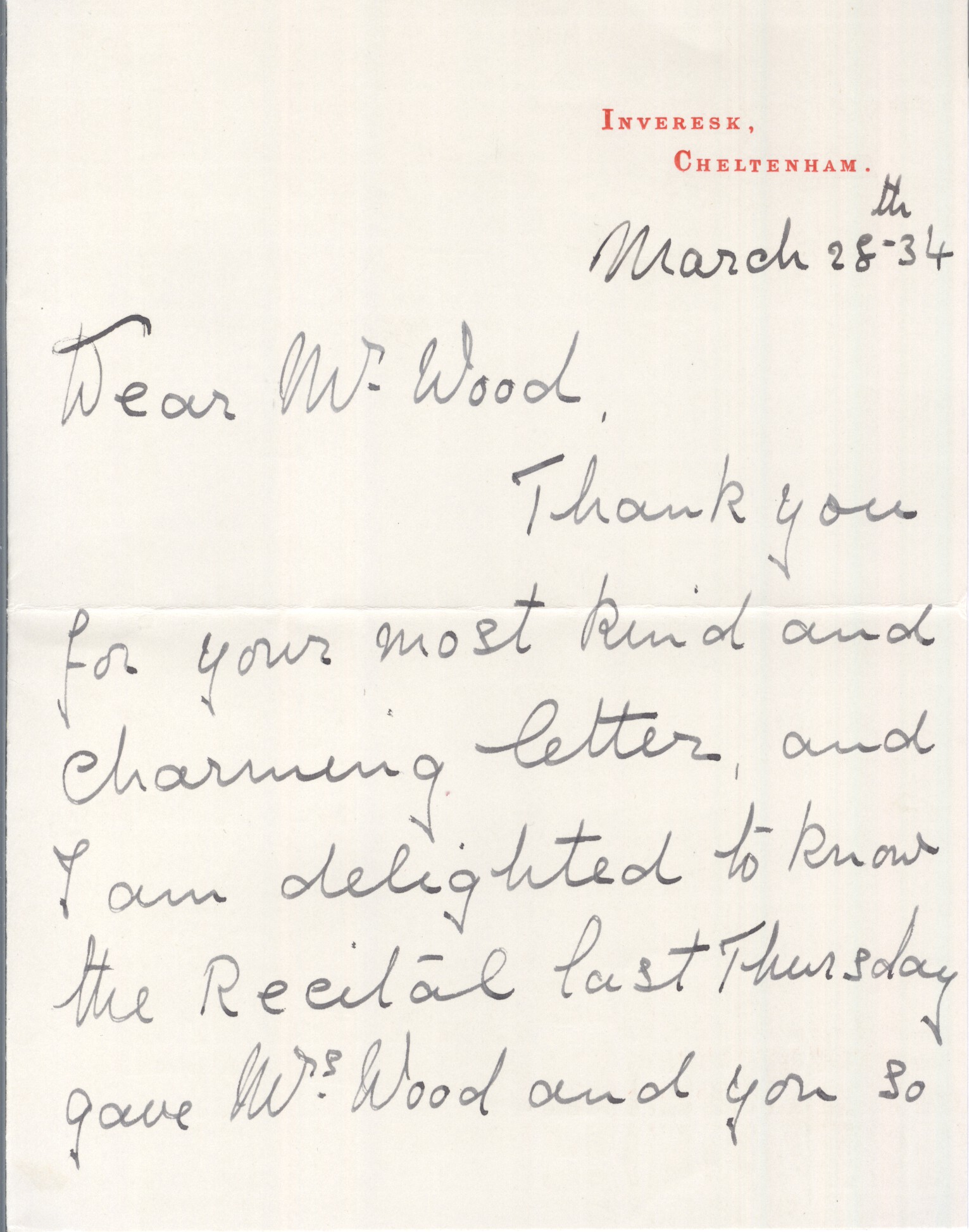 (Marie, Mrs. Mary Pauline Baring, 1884-1956, Violinist) — Sophie Dupré Autographs