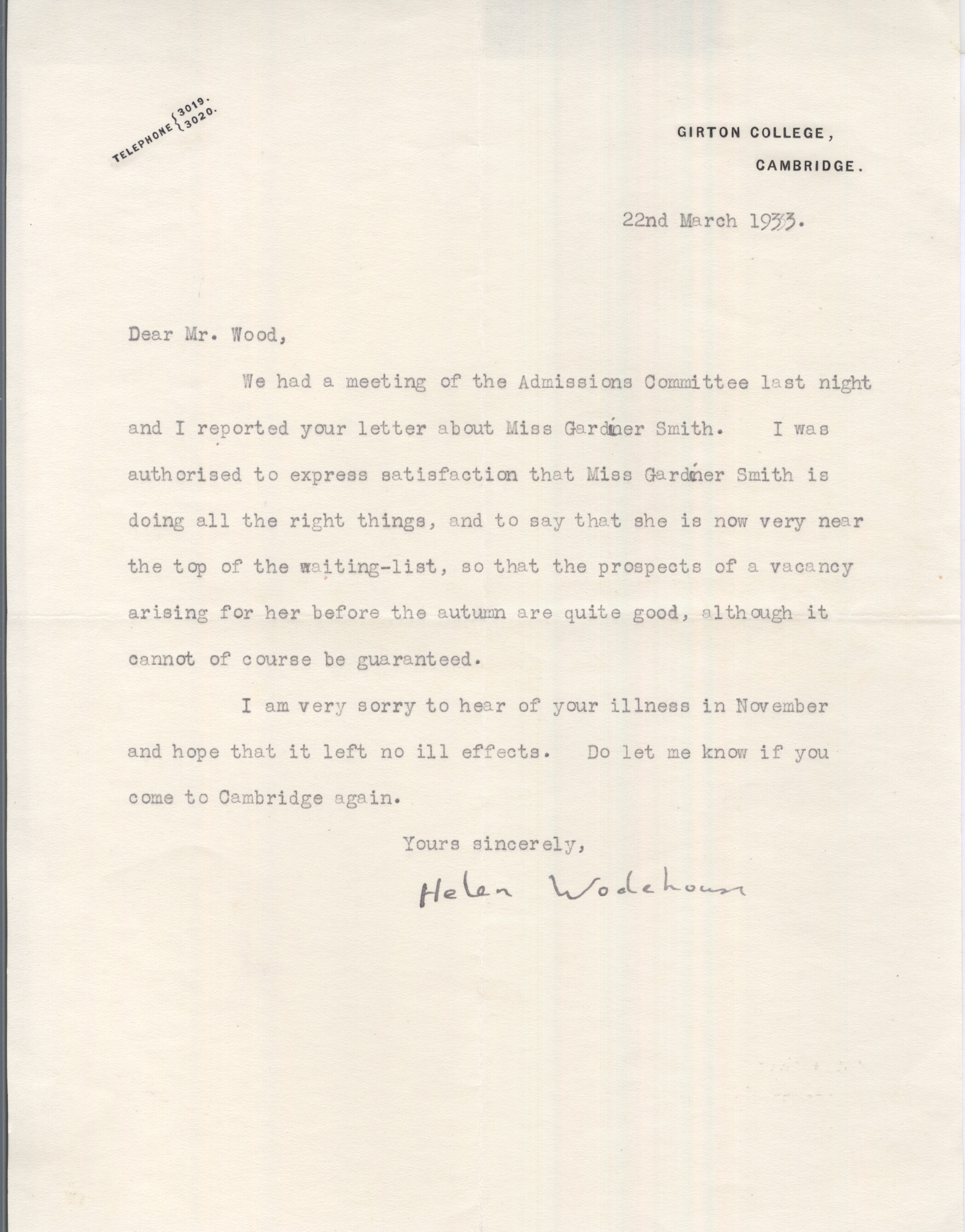 (Helen Marion, 1880-1964, Philosopher and Mistress of Girton College, Cambridge, the first woman to hold a professorial Chair at the University of Bristol) — Sophie Dupré Autographs