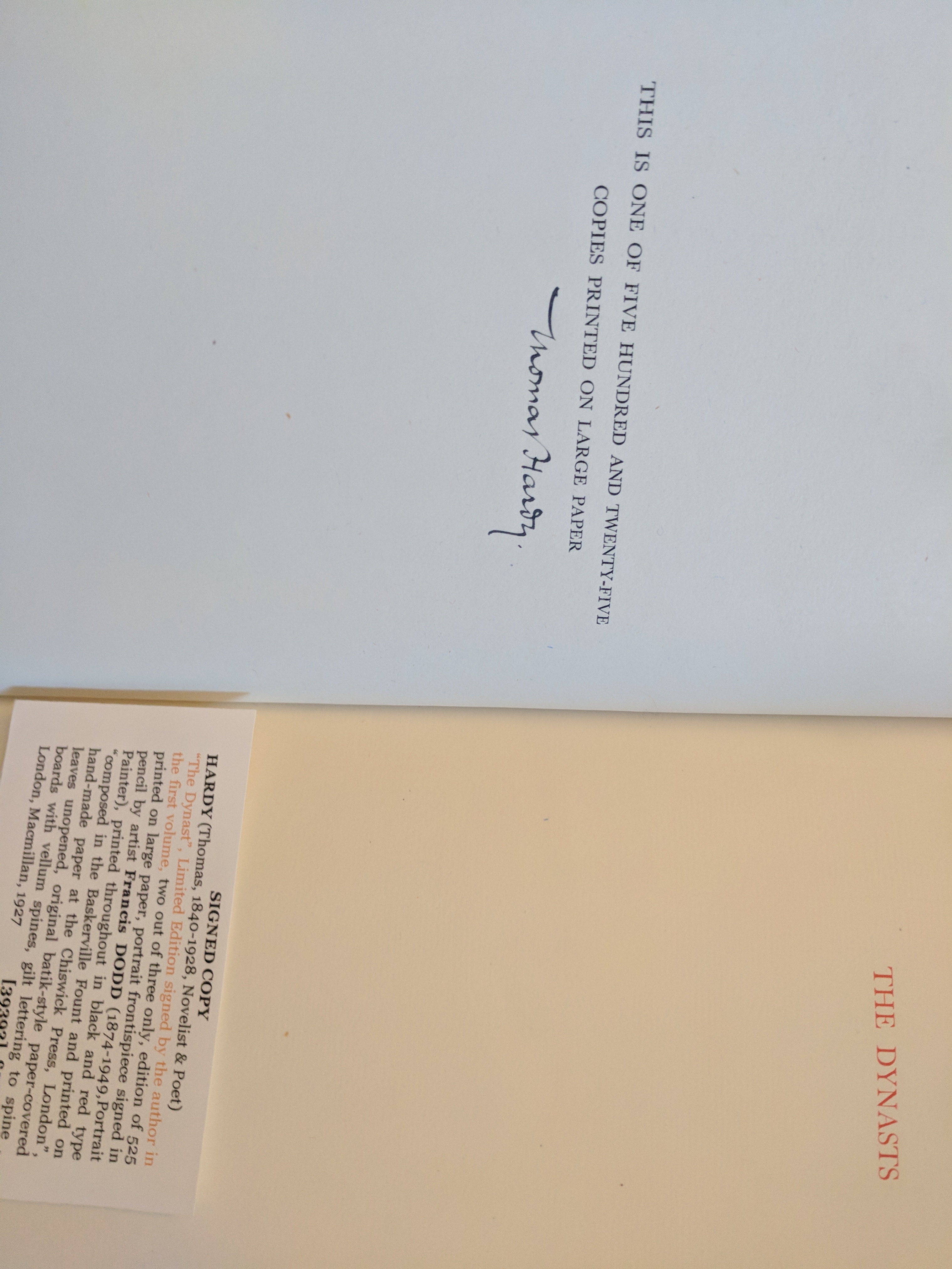 (Thomas, 1840-1928, Novelist & Poet) — Sophie Dupré Autographs